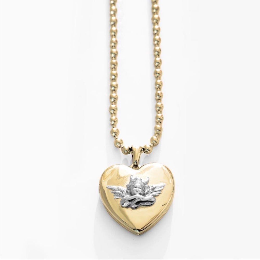 Boys Lie Gold and Silver Heart Necklace